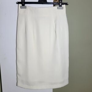 ❤️ 3 for $35 VINTAGE mini pencil skirt white ivory xs small